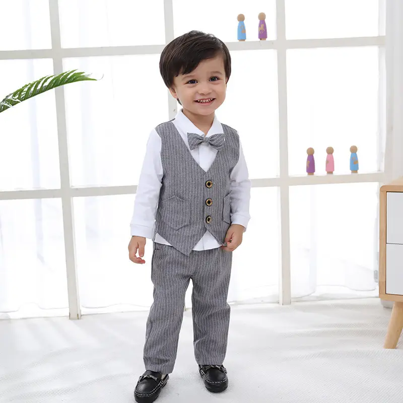 Baby Suit Blue Striped Kids 1 Year Old - Image 2