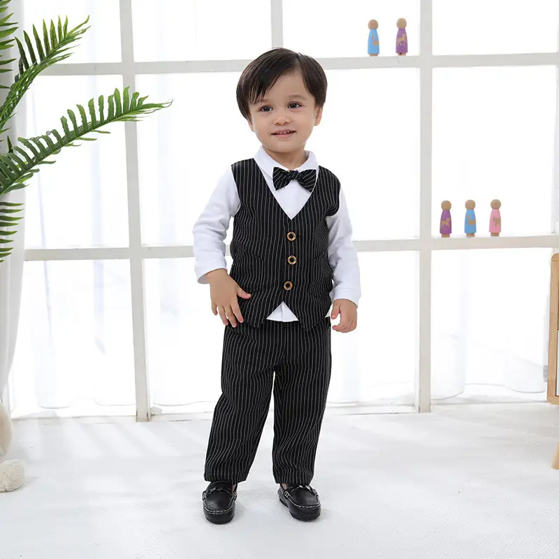 Baby Suit Blue Striped Kids 1 Year Old - Image 3