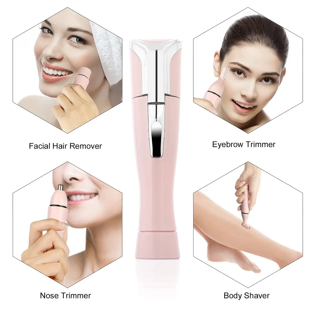 Electric women's hair shaving and hair removal device nose hair trimmer eyebrow trimmer multifunctional 4 in 1 suit shaving and hair removal device