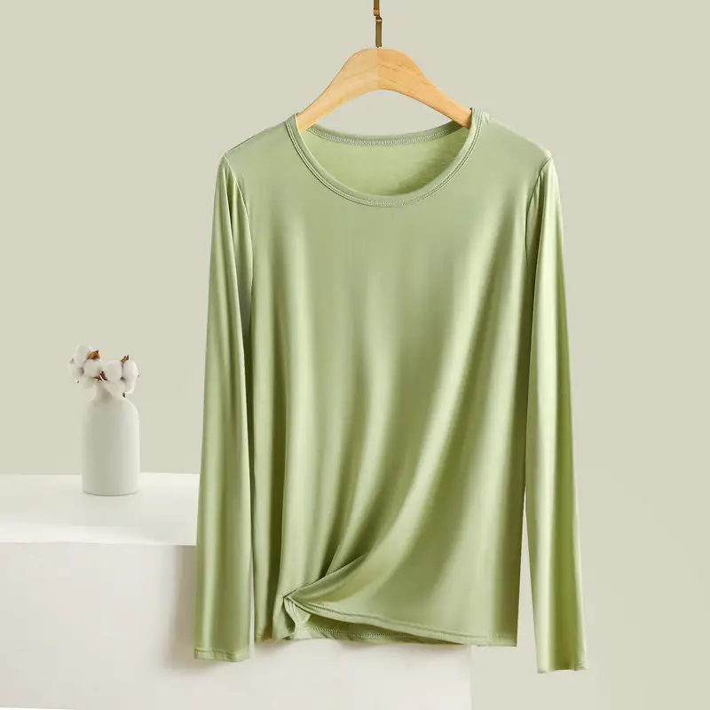 Women's Light Purple Long Sleeve T-Shirt Loose Fit - Image 12