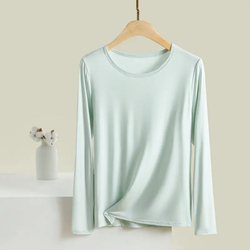 Women's Light Purple Long Sleeve T-Shirt Loose Fit - Image 14
