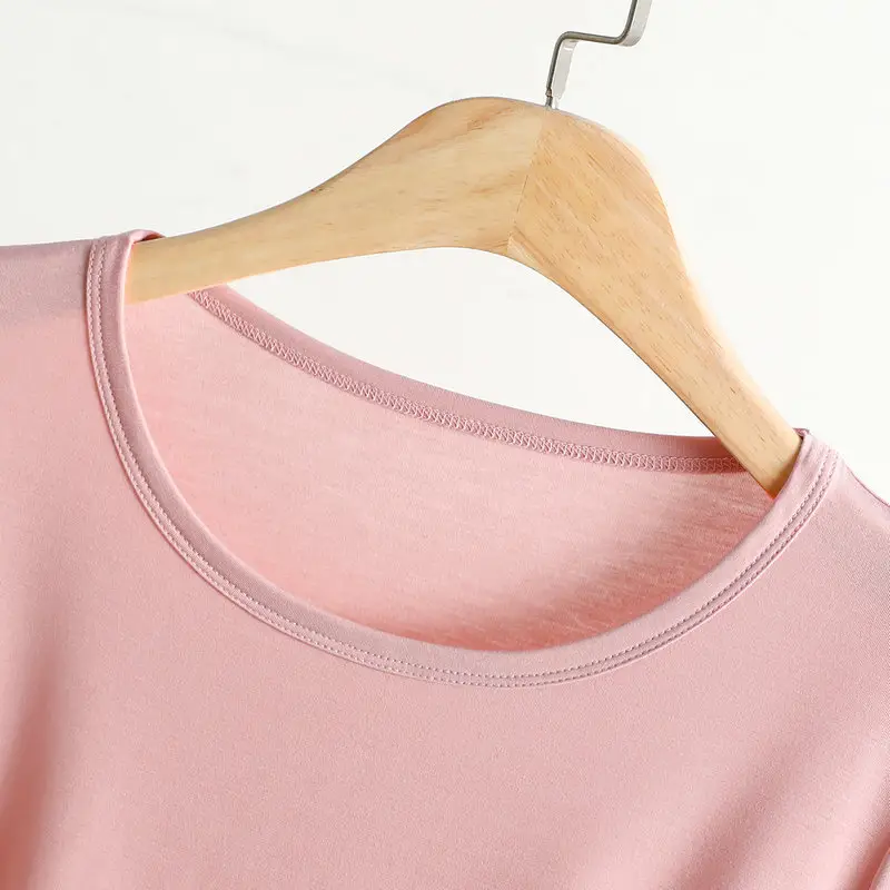 Women's Light Purple Long Sleeve T-Shirt Loose Fit — feature 15