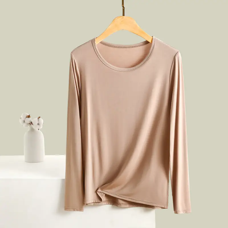 Women's Light Purple Long Sleeve T-Shirt Loose Fit - Image 3