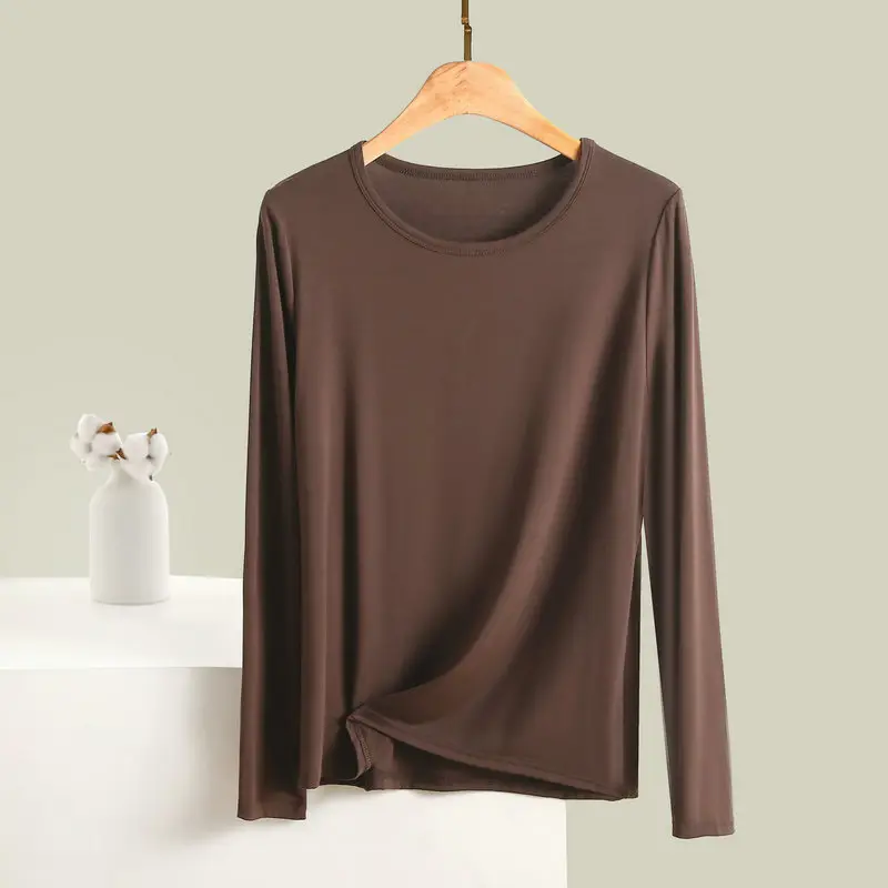 Women's Light Purple Long Sleeve T-Shirt Loose Fit - Image 9