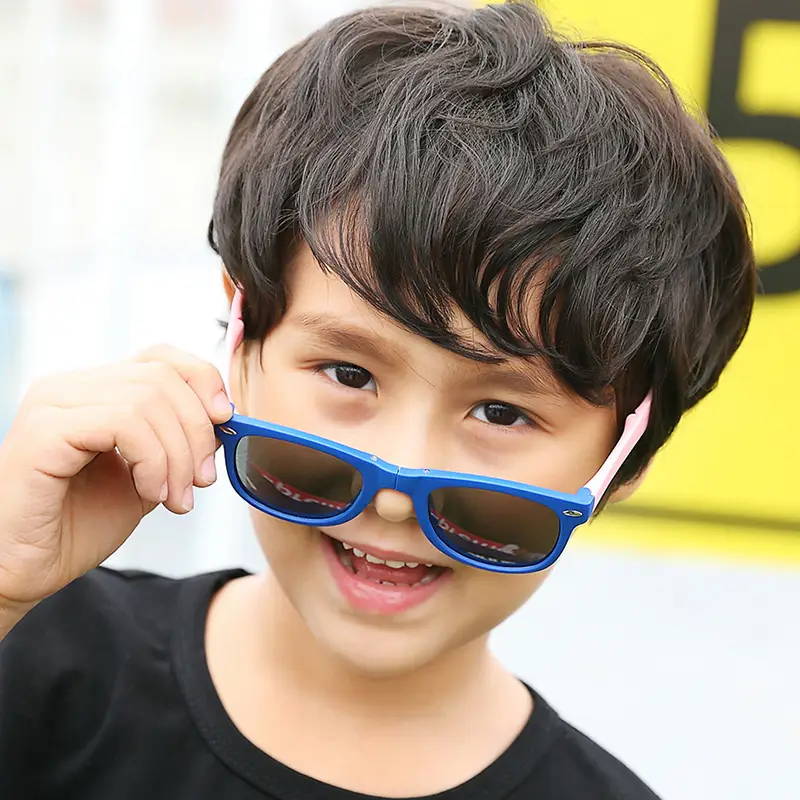 Kids Foldable Silicone Sunglasses Blue 8213 - Image 5