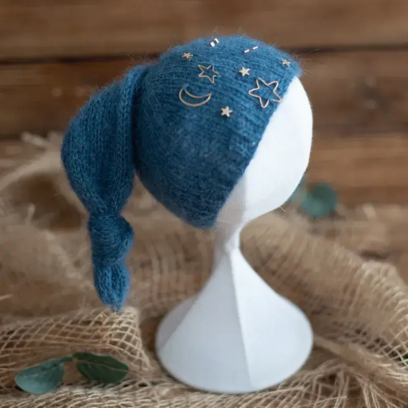 Newborn Baby Long Ears Hat Pink Blue Set - Image 11