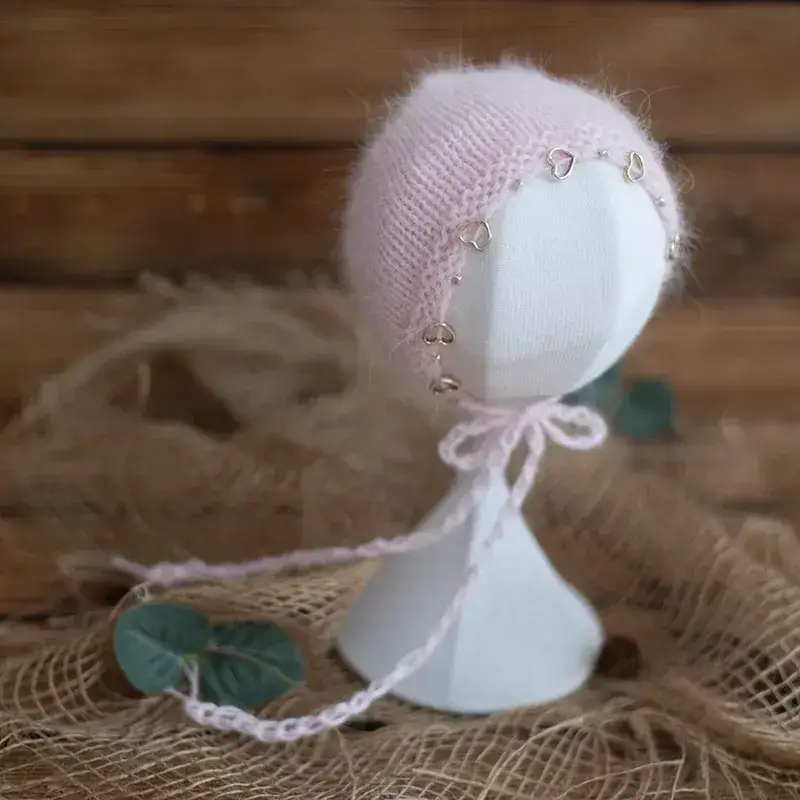 Newborn Baby Long Ears Hat Pink Blue Set - Image 15
