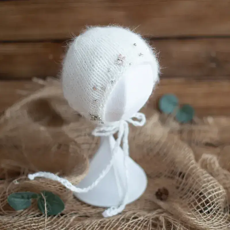 Newborn Baby Long Ears Hat Pink Blue Set - Image 7