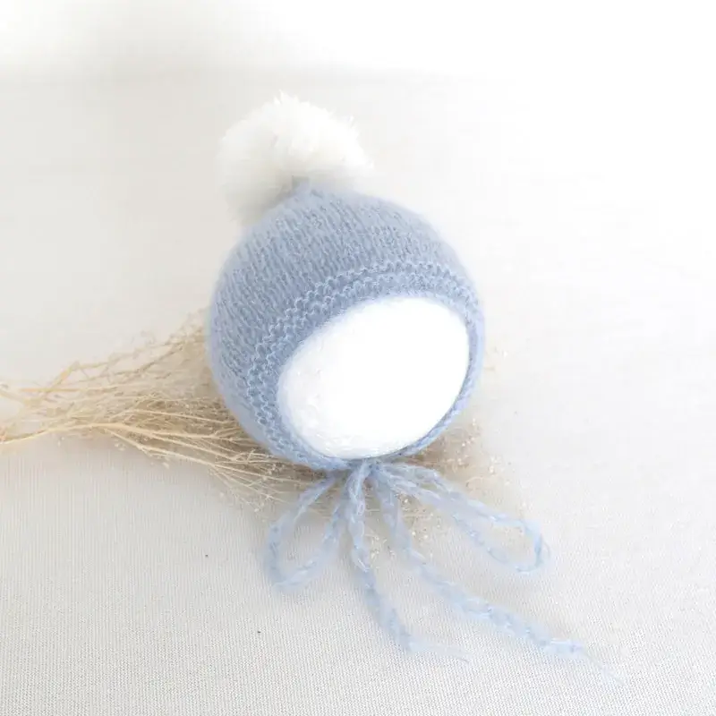 Green Knitted Pom Pom Hat for Baby Boys Girls - Image 3