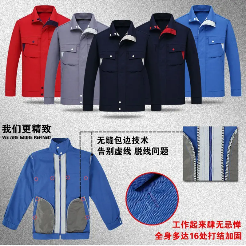 Men Reflective Work Suit Dark Blue Spring Autumn Wear