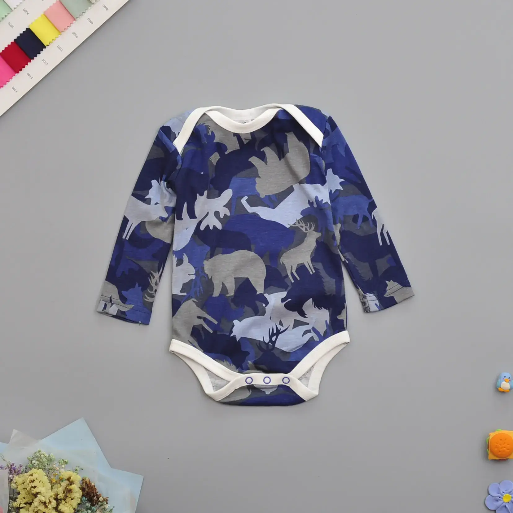 Baby Cotton Long Sleeve Romper Set for Boys - Image 6