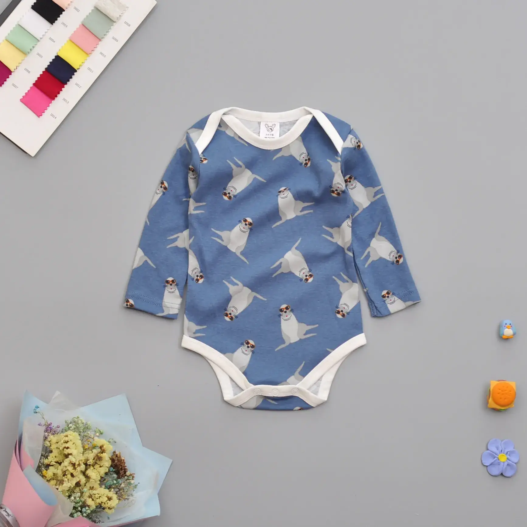 Baby Cotton Long Sleeve Romper Set for Boys - Image 4
