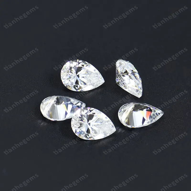 Pear Shaped Moissanite Diamonds DEFGH Color Drop 1-4 Karat 23ct — feature 12