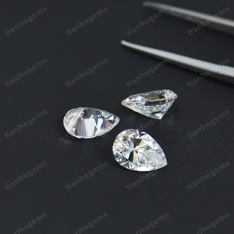 Pear Shaped Moissanite Diamonds DEFGH Color Drop 1-4 Karat 23ct — feature 13