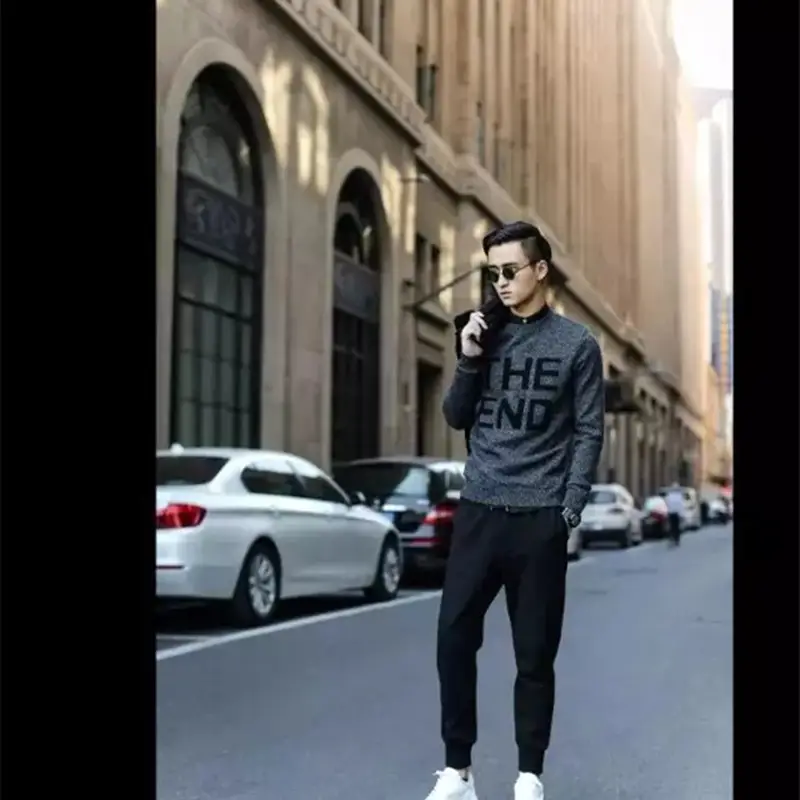 90s Korean Style Slim Fit Black Teen Pants - Image 4