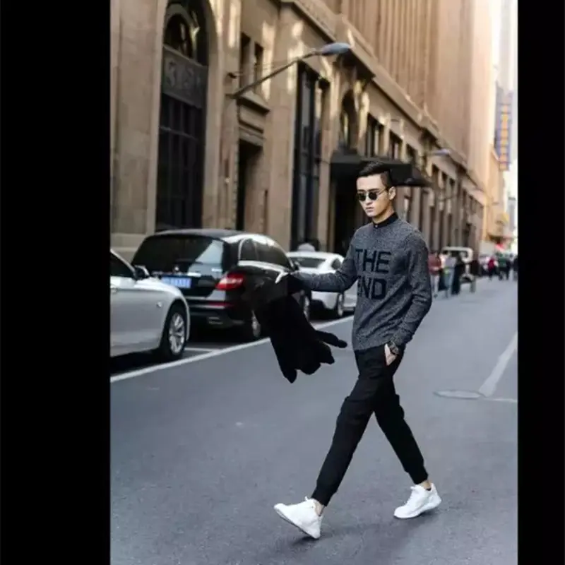 90s Korean Style Slim Fit Black Teen Pants - Image 5