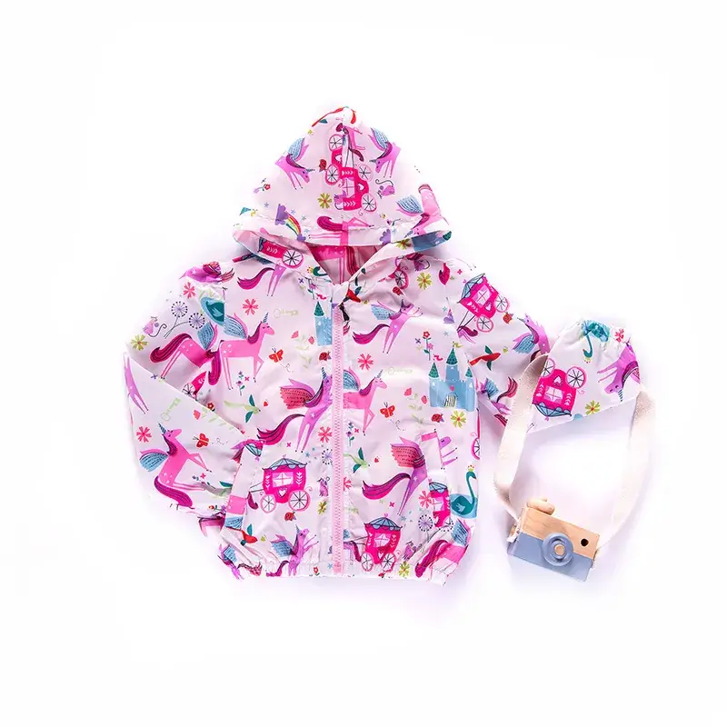 Cross-Border Girls' Hooded Windbreaker Set Pink 2025 - Image 5