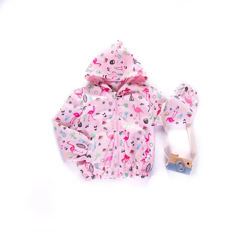 Cross-Border Girls' Hooded Windbreaker Set Pink 2025 - Image 6
