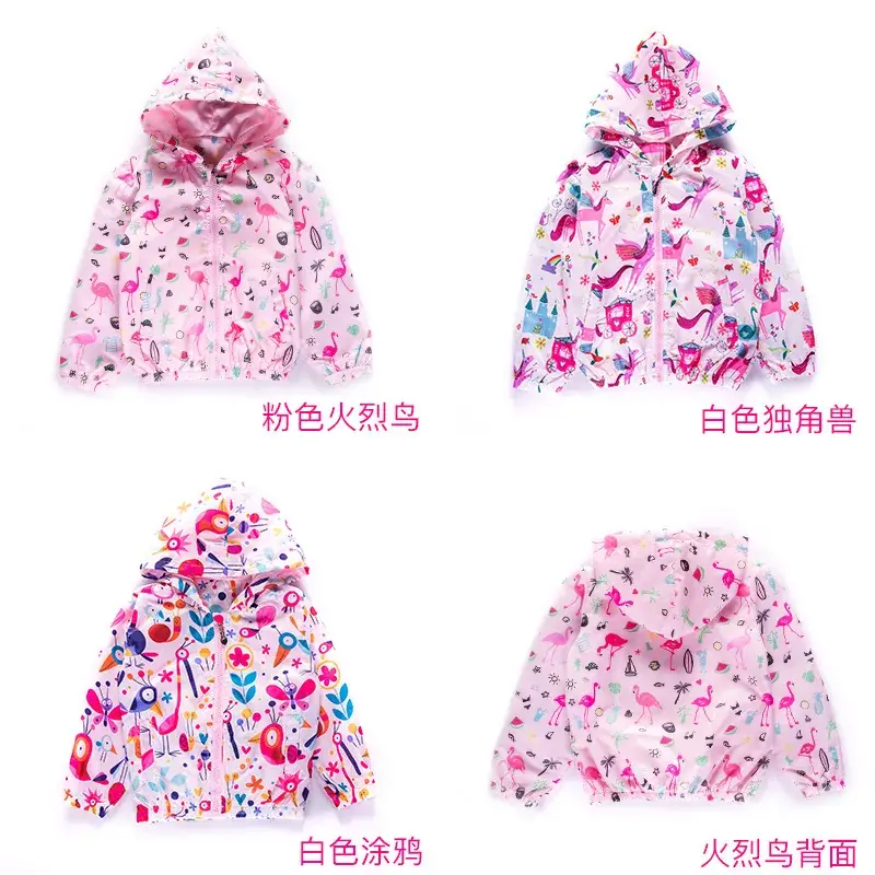 Cross-Border Girls' Hooded Windbreaker Set Pink 2025 - Image 7
