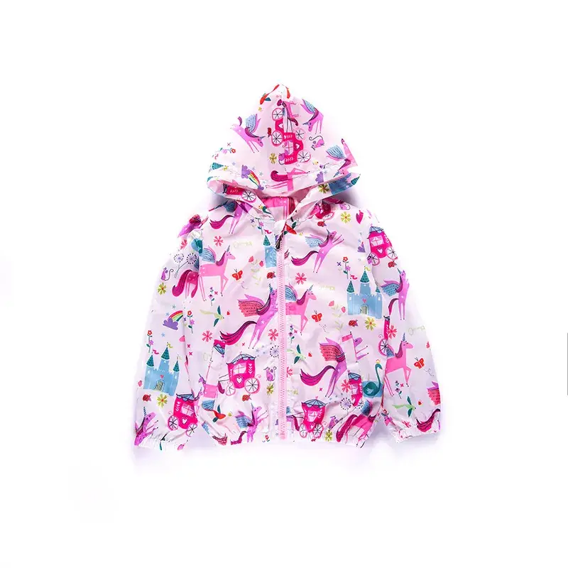 Cross-Border Girls' Hooded Windbreaker Set Pink 2025 - Image 2