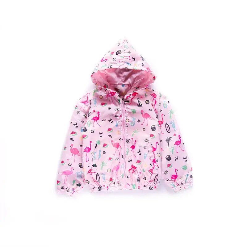 Cross-Border Girls' Hooded Windbreaker Set Pink 2025 - Image 3
