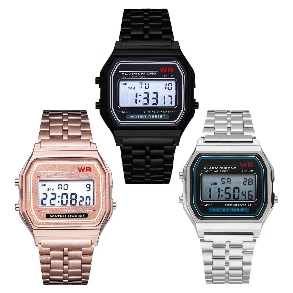 Rose Gold Digital Alarm Clock for Kids with Metal Band - Image 6