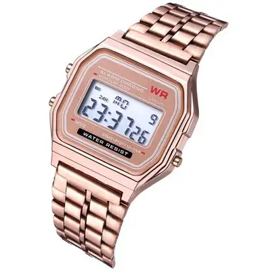 Rose Gold Digital Alarm Clock for Kids with Metal Band — feature 7