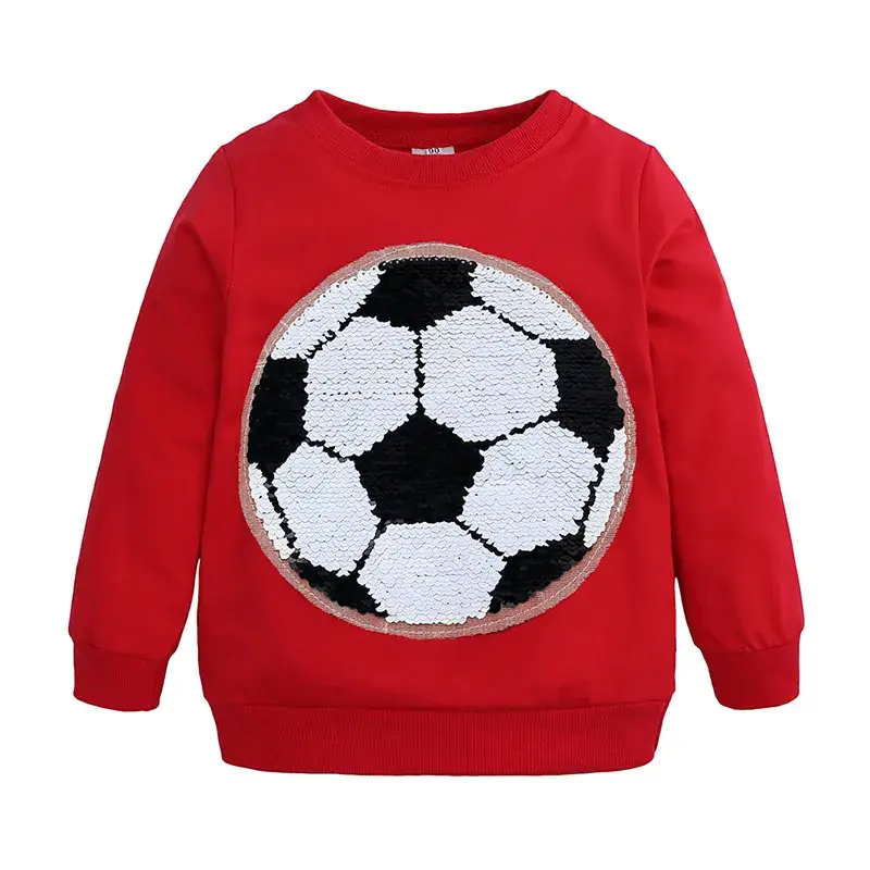 Green Football & Score Logo Long Sleeve Sweater for Boys Girls