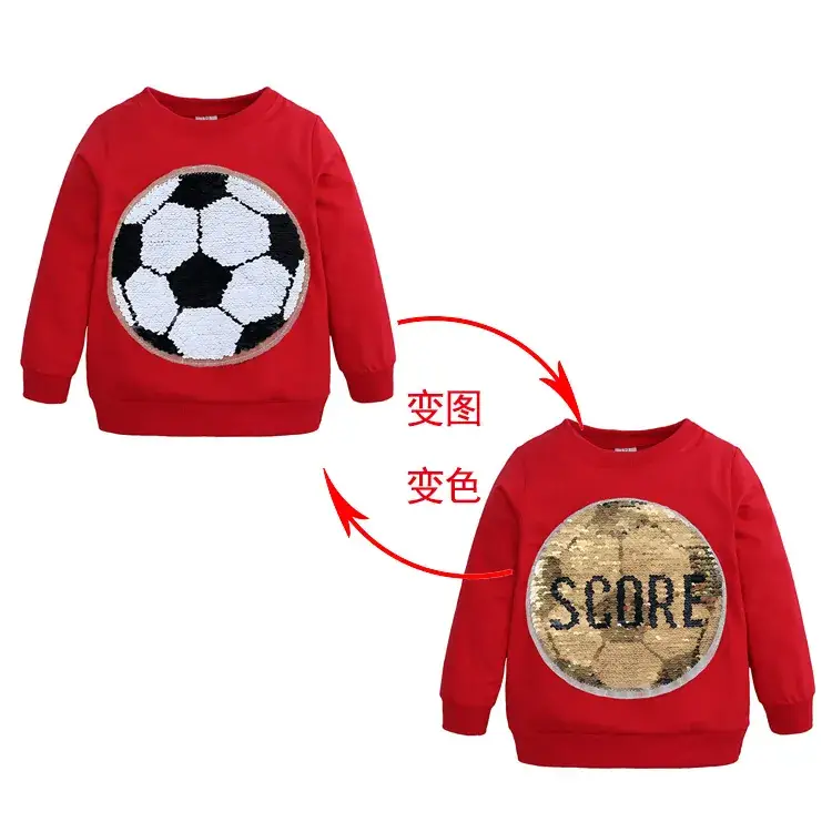 Green Football & Score Logo Long Sleeve Sweater for Boys Girls
