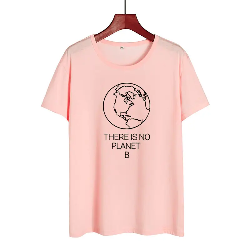 Pink T-Shirt with "There is No Planet B" Print