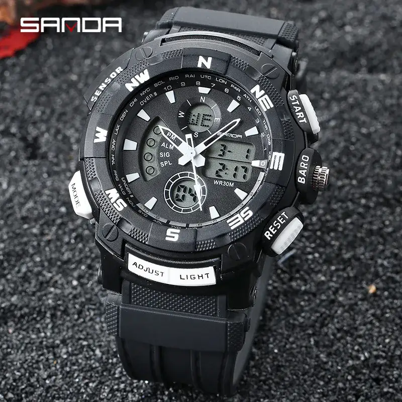 Sanda Men's Multifunctional Waterproof Sports Watch