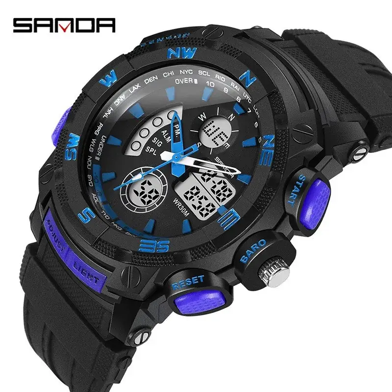 Sanda Men's Multifunctional Waterproof Sports Watch