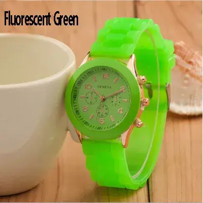 Fluorescent Green Silicone Watch for Girls - Image 10