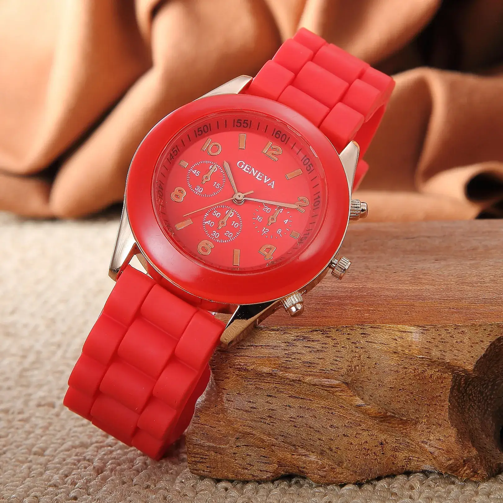 Fluorescent Green Silicone Watch for Girls - Image 2