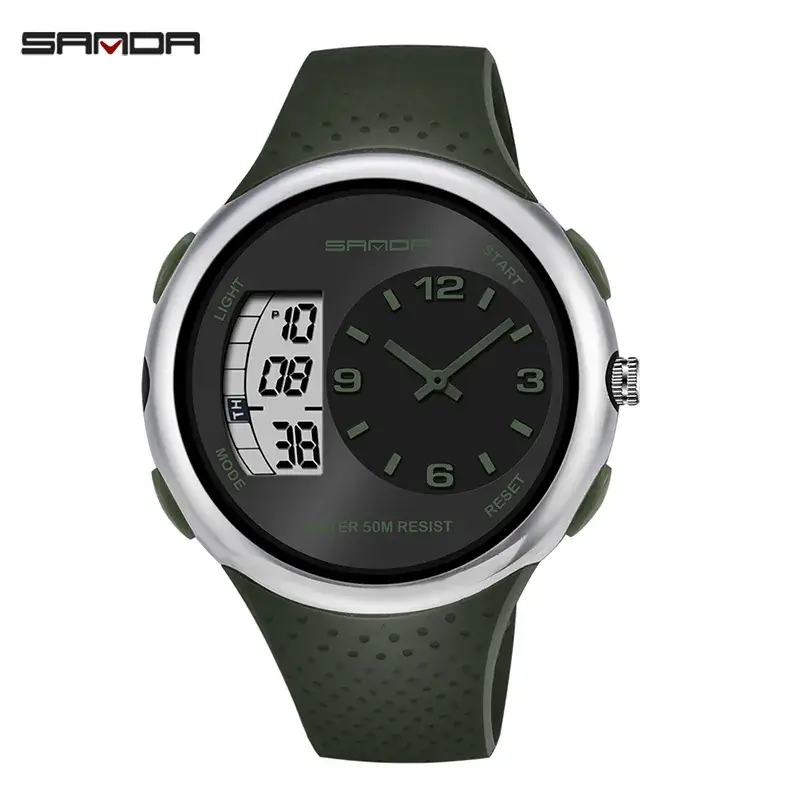 Sanda Waterproof Luminous Men's Digital Watch Black - Image 5
