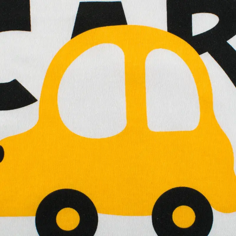 Baby T-Shirt White Grey Short Sleeve Car Print 2024 - Image 3