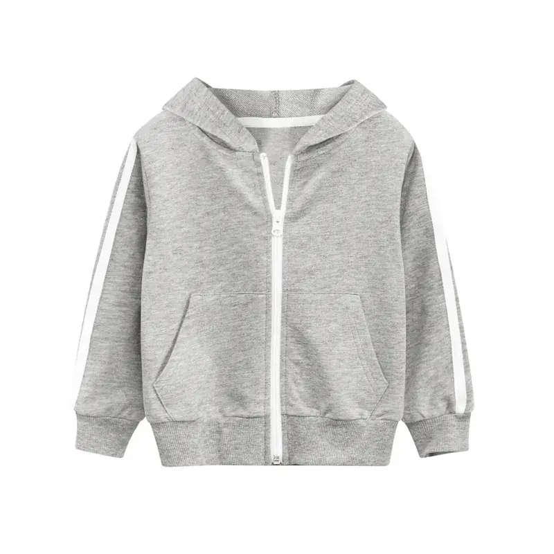 2024 Grey Full-Zip Hoodie for Boys Medium - Image 4
