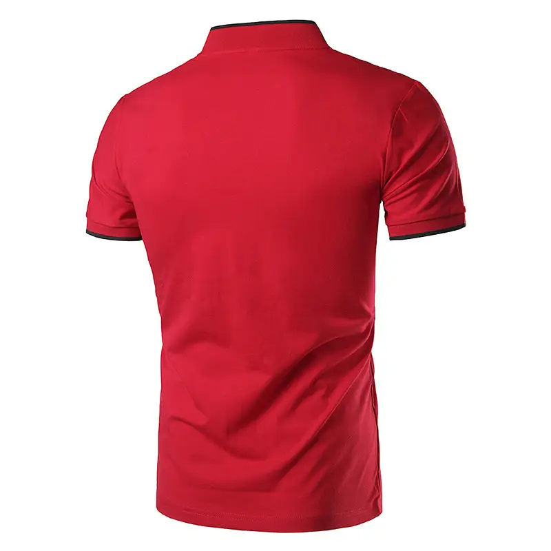 New Men's Red Short Sleeve Polo Shirt Y1612 - Image 5