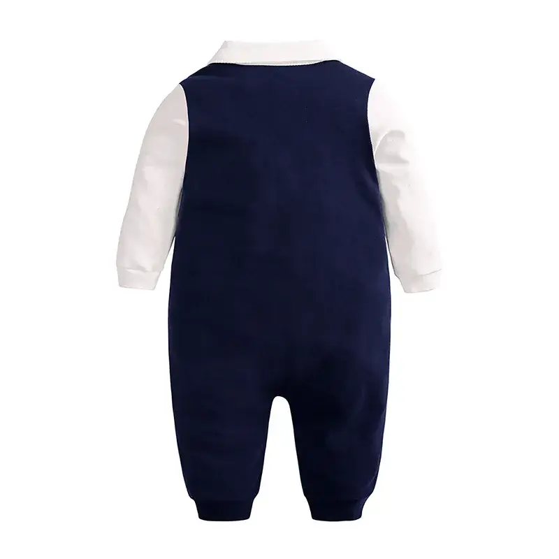 Baby Navy White Long Sleeve One-Year Old Suit - Image 5