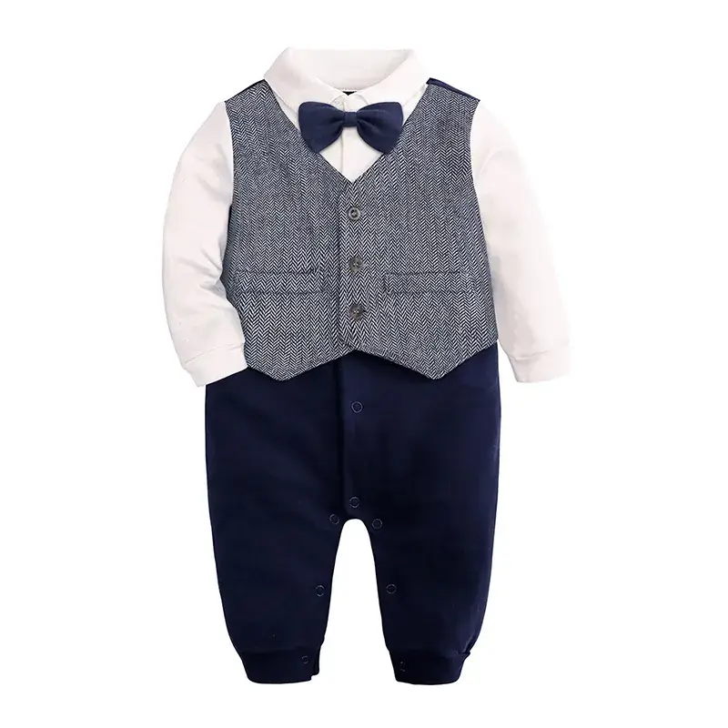 Baby Navy White Long Sleeve One-Year Old Suit - Image 2