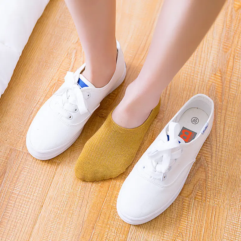Boat Socks Women's Cotton Wholesale Spring and Summer Invisible Socks Shallow Mouth Silicone Non-Slip Non-Falling Japanese Style Socks Women's Socks