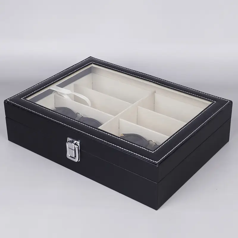 8-bit Sunglasses Storage Box White PU Leather - Image 2