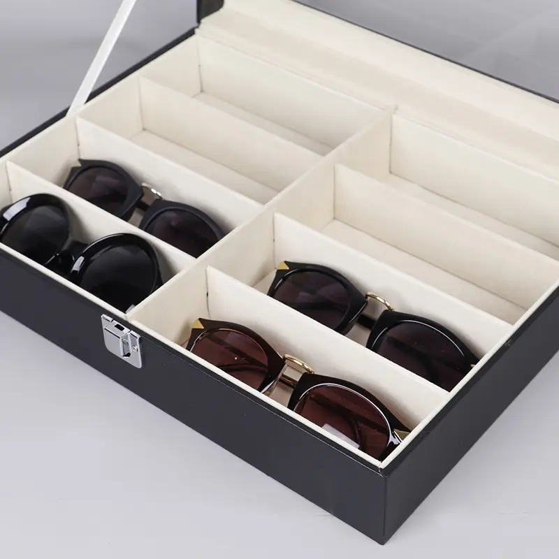 8-bit Sunglasses Storage Box White PU Leather - Image 3