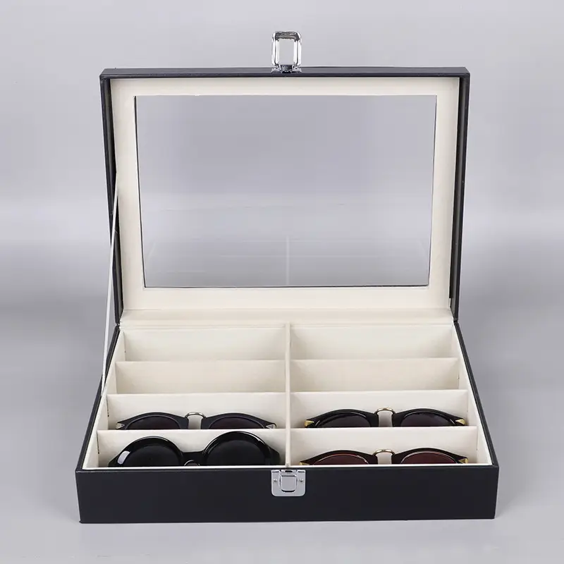 8-bit Sunglasses Storage Box White PU Leather - Image 4