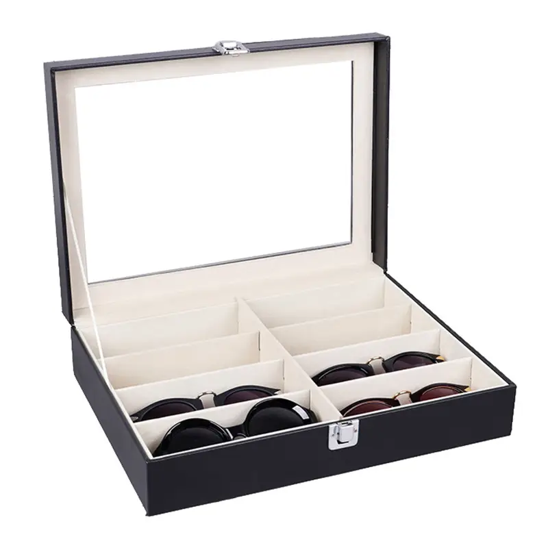 8-bit Sunglasses Storage Box White PU Leather - Image 5