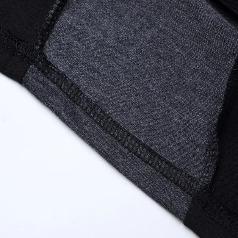 Men Cotton VV Long Sleeve T-Shirt Grey Black Large - Image 7