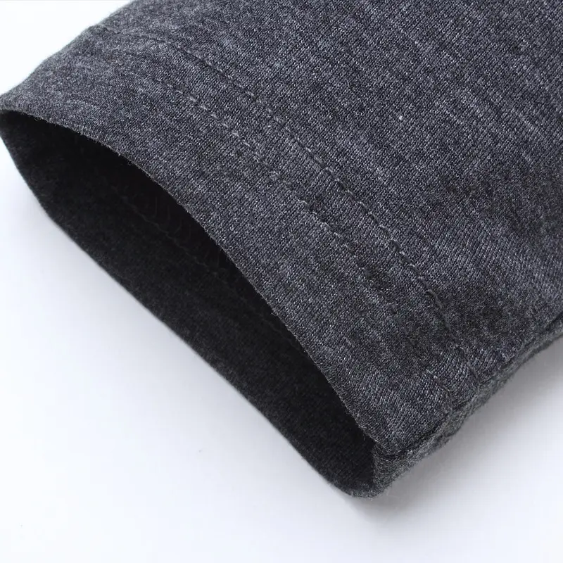 Men Cotton VV Long Sleeve T-Shirt Grey Black Large - Image 8