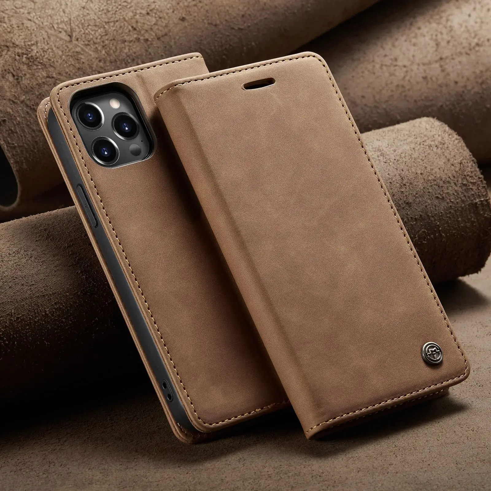 Apple iPhone 16 Mobile Leather Flip Cover Case - Image 2