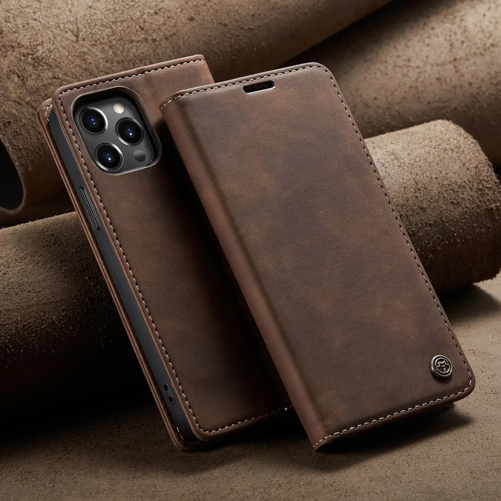 Apple iPhone 16 Mobile Leather Flip Cover Case - Image 3