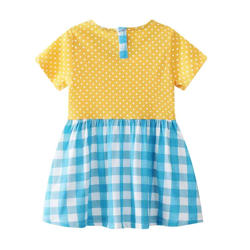 Girls Dress Yellow Polka Dot Short Sleeve Factory Wholesale - Image 5